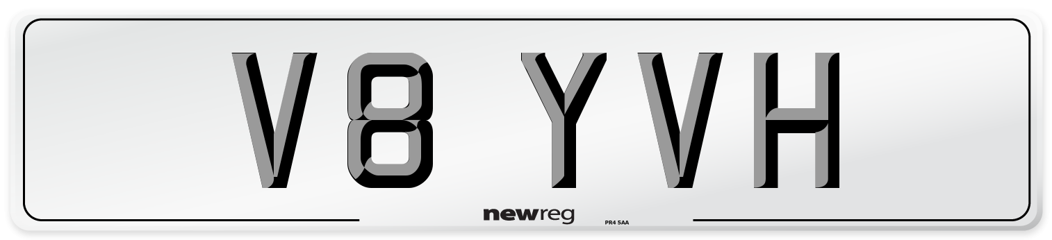 V8 YVH Number Plate from New Reg